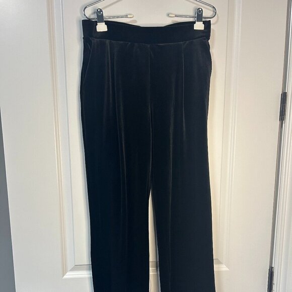 Loft Black Velour Pull on Pants Size M NWT - Picture 2 of 3